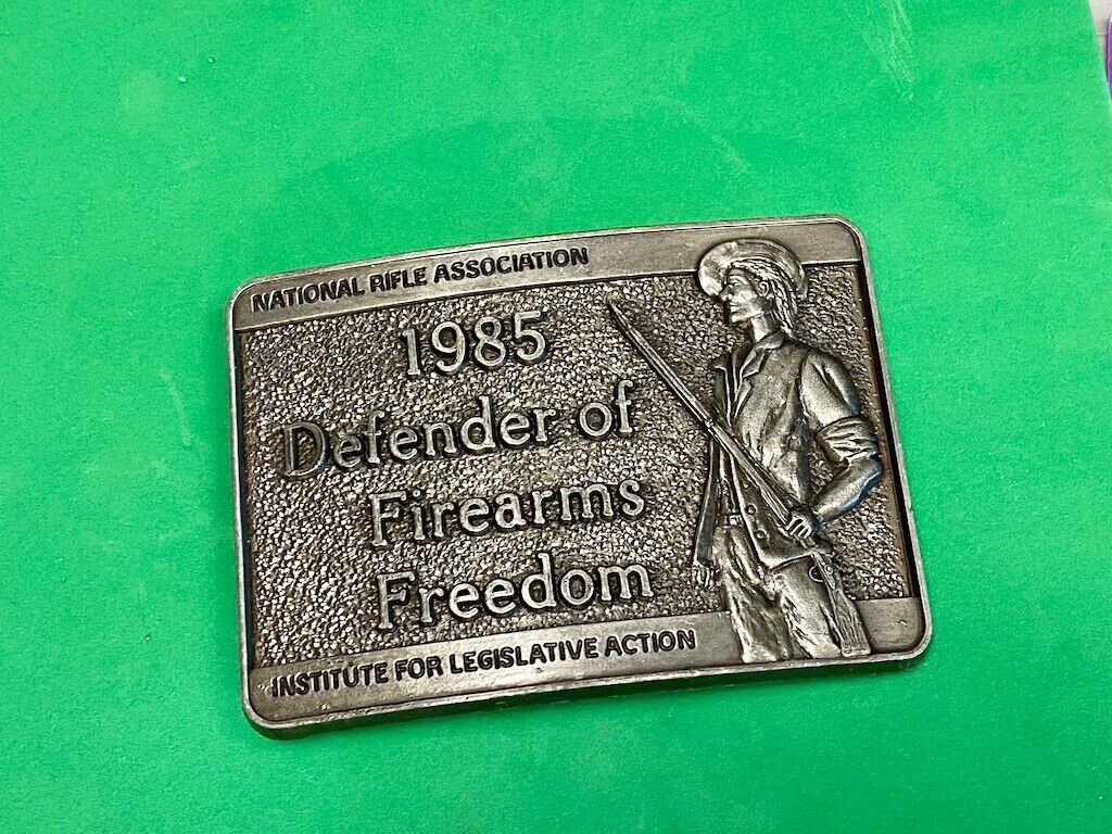 Vimntage 1985 Nra Defender Of Firearms Freedom Belt Buckle