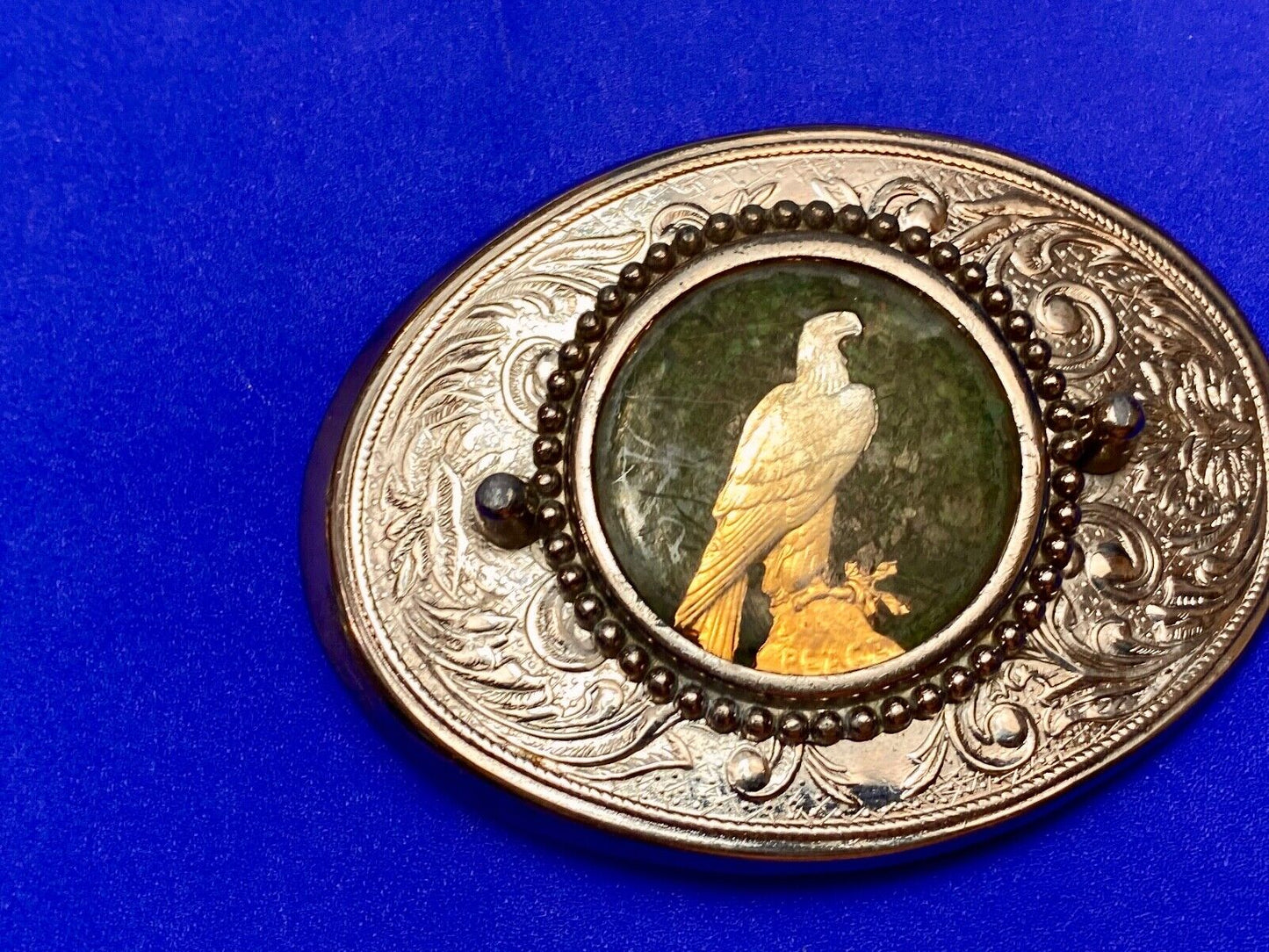 American Bald Eagle Patriotic Artisan Painting Centerpiece Western Belt Buckle