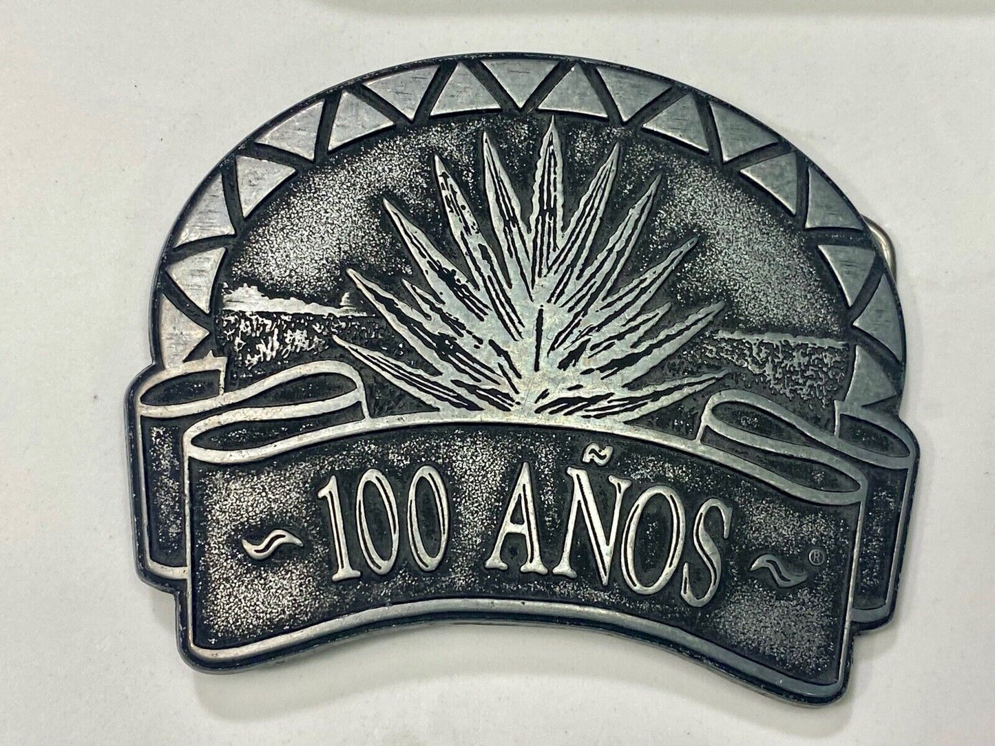 100 Anos  Mexican Tequila Liquor Brand Belt Buckle 100 Years Celebration 