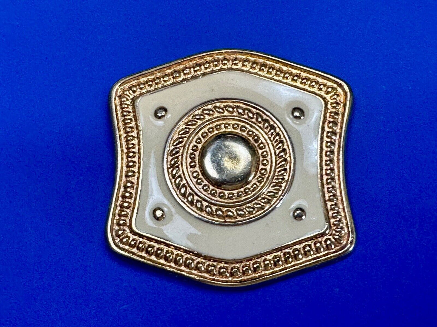 80's retro gold & cream color scarf slide