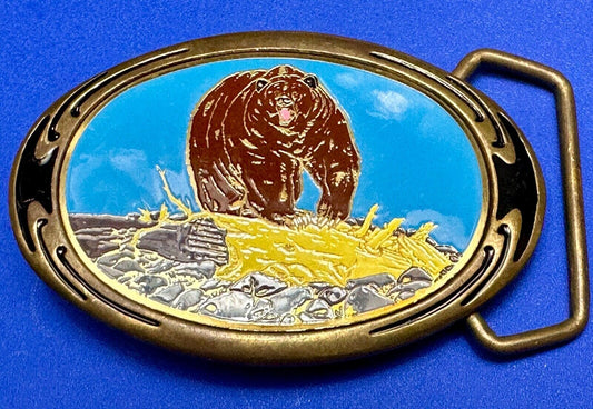 Vintage Bear  F 09 FC 1988  solid brass belt buckle