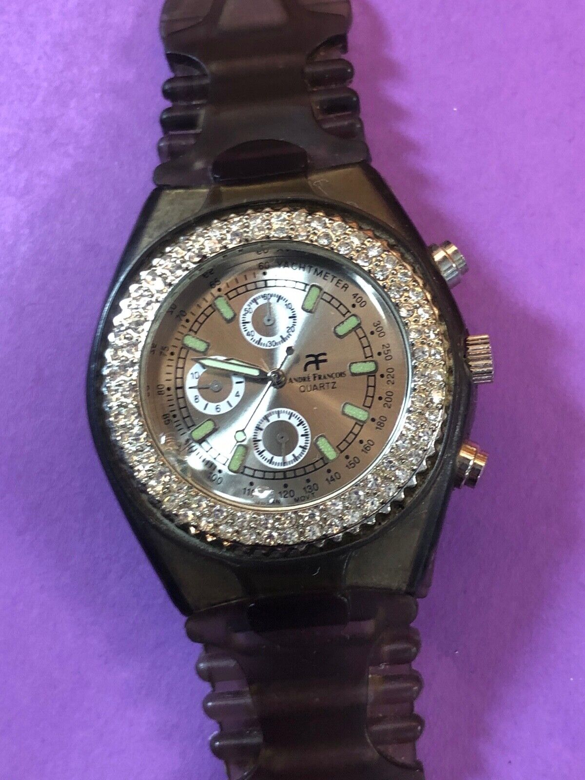 Andre Francois Quartz Ladies Rhinestone Watch - new battery, working well 