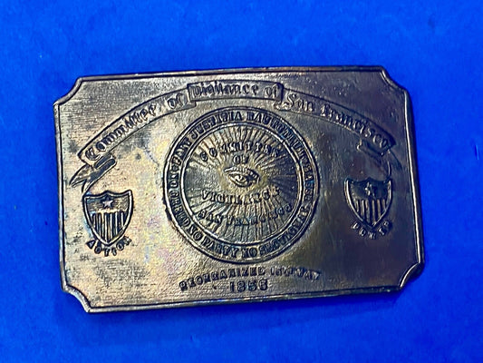 VINTAGE 70s COMMITTEE OF VIGILANCE,  SAN FRANCISCO CA BELT BUCKLE WY Studio Art