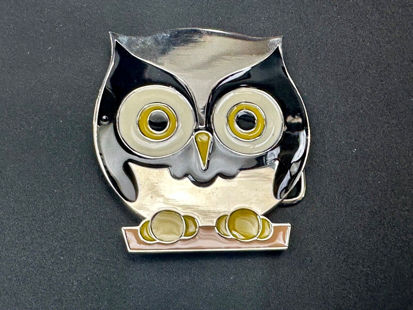 Adorable Perched OWL - Big Eyed Animal Lovers cutout belt buckle
