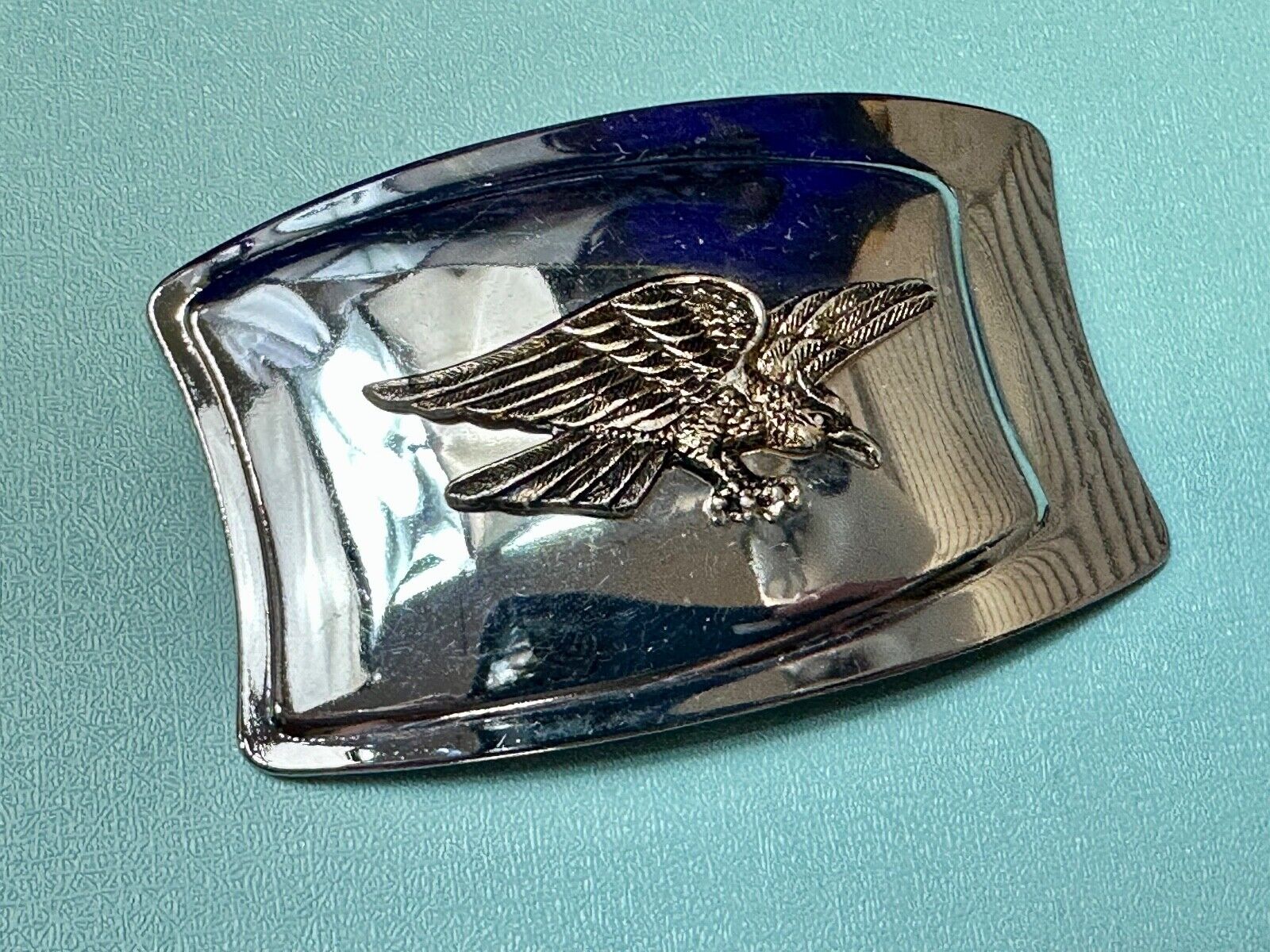 American Eagle - Vintage Mirrored Reflective Two Tone western belt buckle