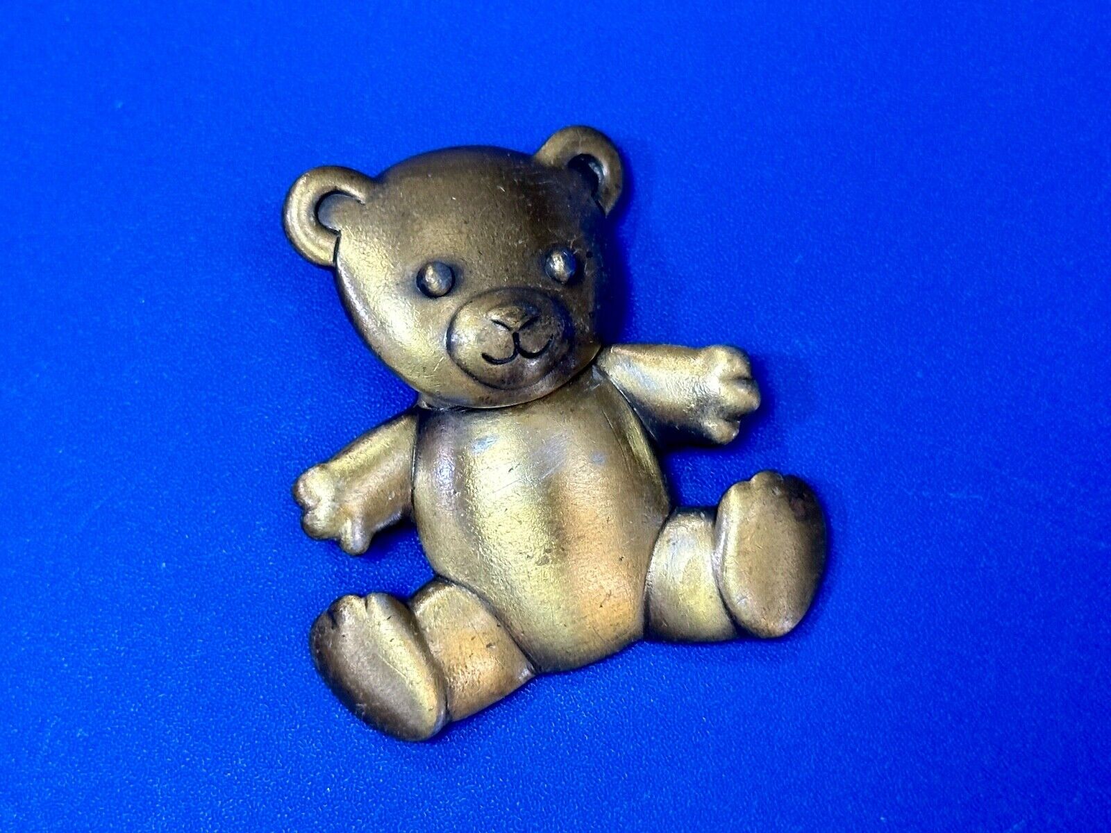 Vintage JJ Jonette Silver Tone Articulated Head Teddy Bear