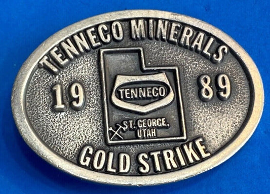 Tenneco Minerals 1989 Gold Strike Belt Buckle  - St George Utah 