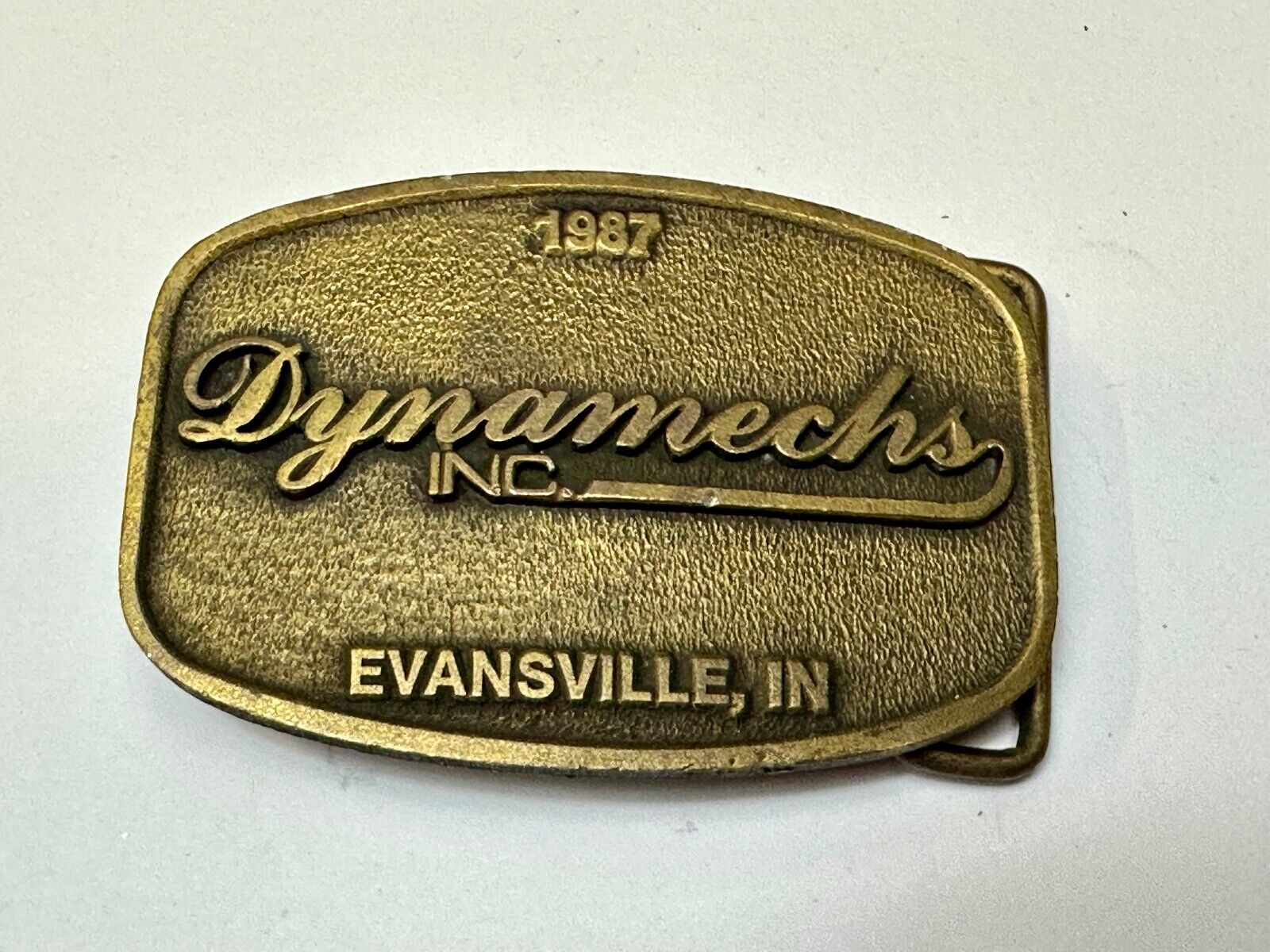 Vintage 1987 Dynamechs INC  Evansville IN Truck Service  belt buckle by CD Hit