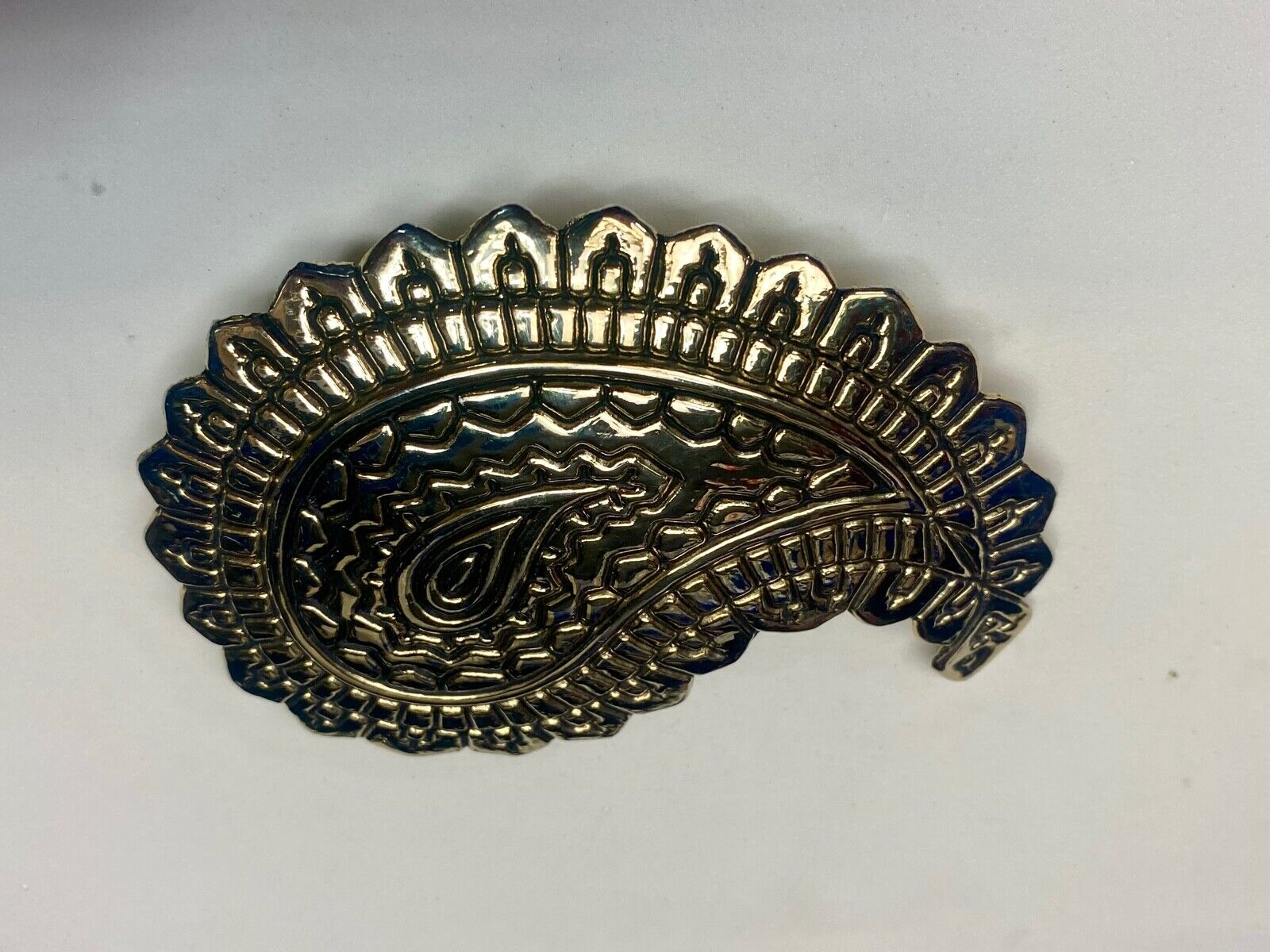 Apple Acc Of New York Marked Large Gold Tone Retro Belt Buckle