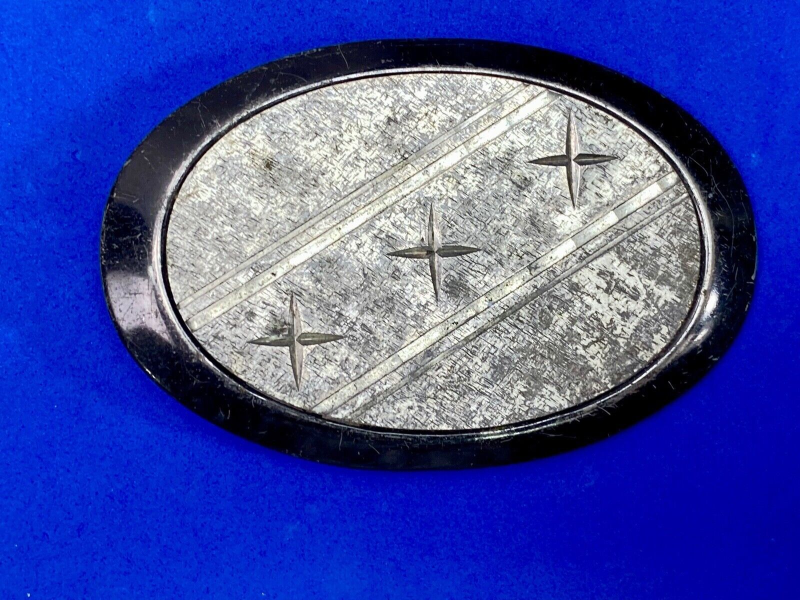 Three Stars - Star Light Star Bright Silver Color Oval Belt Buckle 