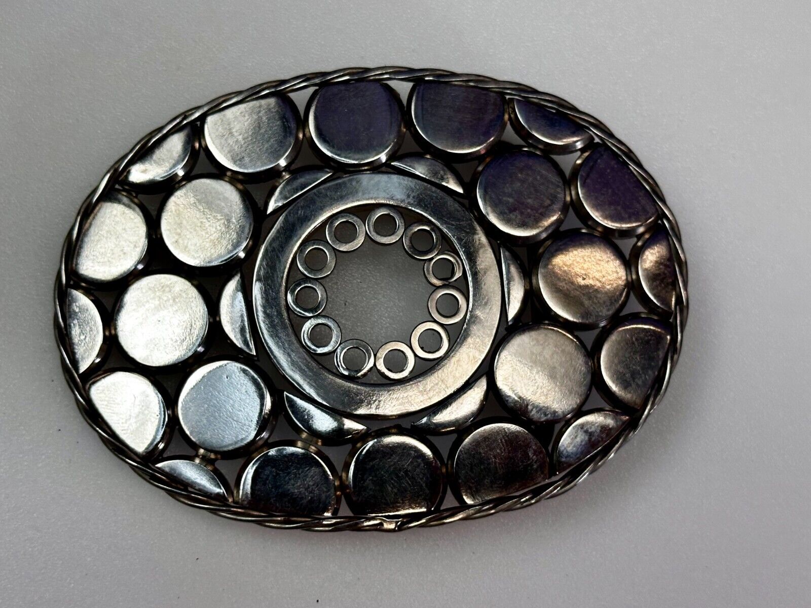 Unique Welder Machine Shop Folk Industrial Art Quality Artisan Oval Belt Buckle