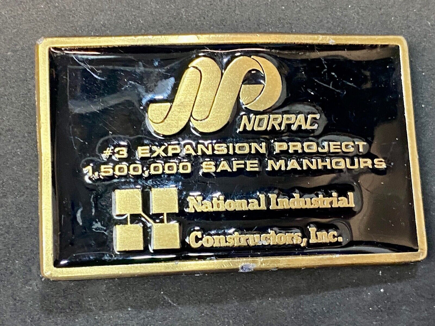 VINTAGE 1970s Norpac  NATIONAL INDUSTRIAL CONSTRUCTOR'S, INC. BUCKLE
