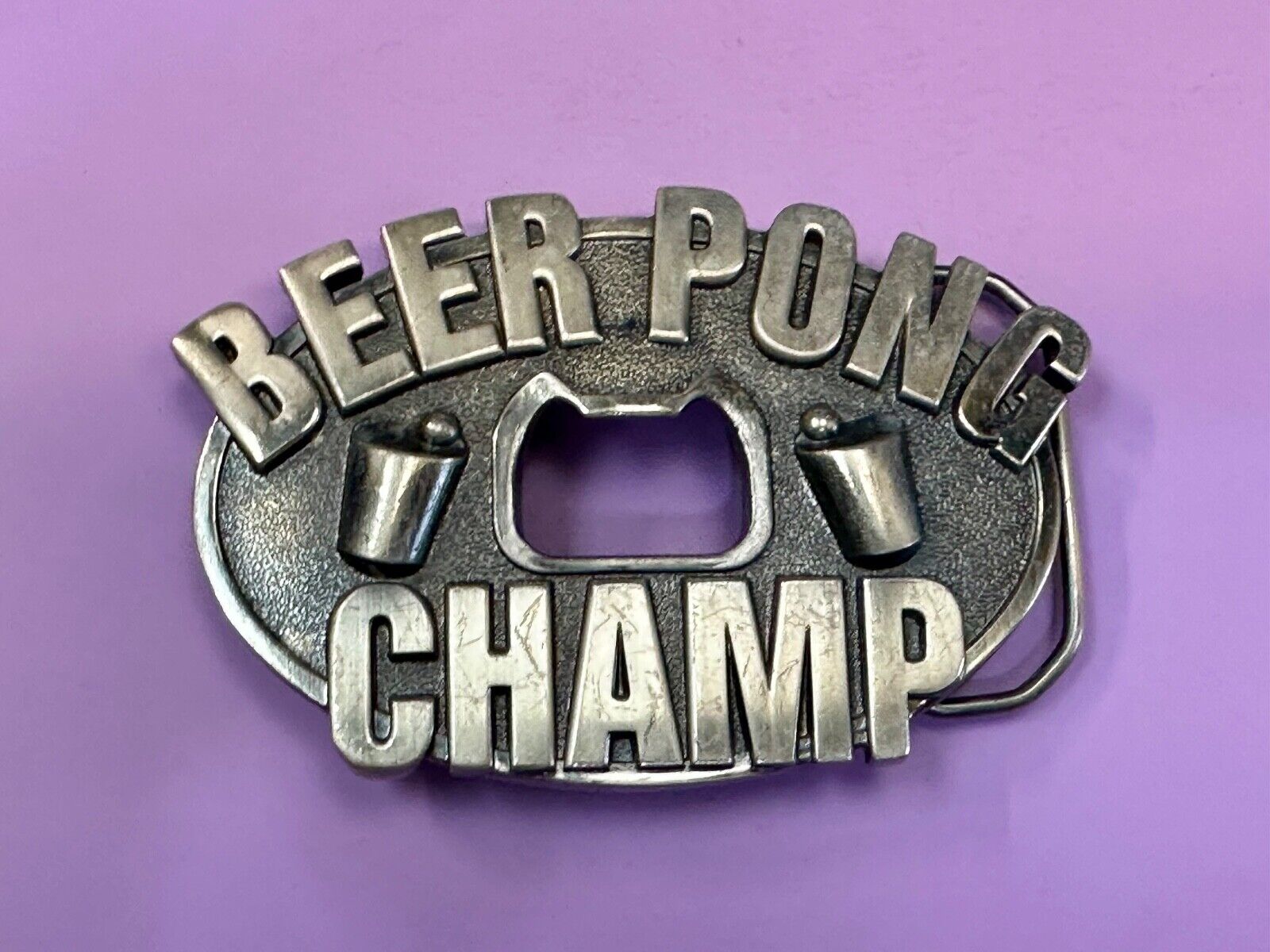Beer Pong Champ Champion Bottle Opener And Belt Buckle by Kalan