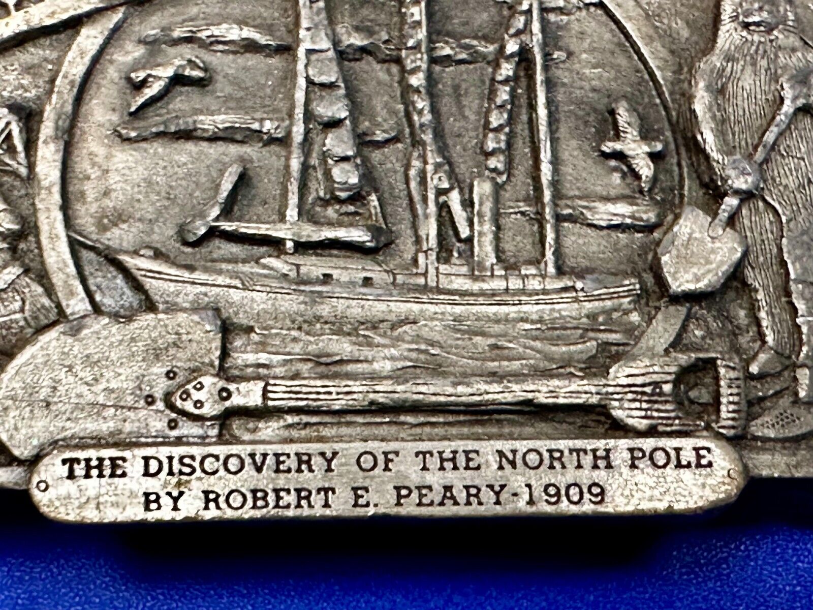 Ames Tools The Discovery of The North Pole by Robert E. Peary 1909 Belt Buckle