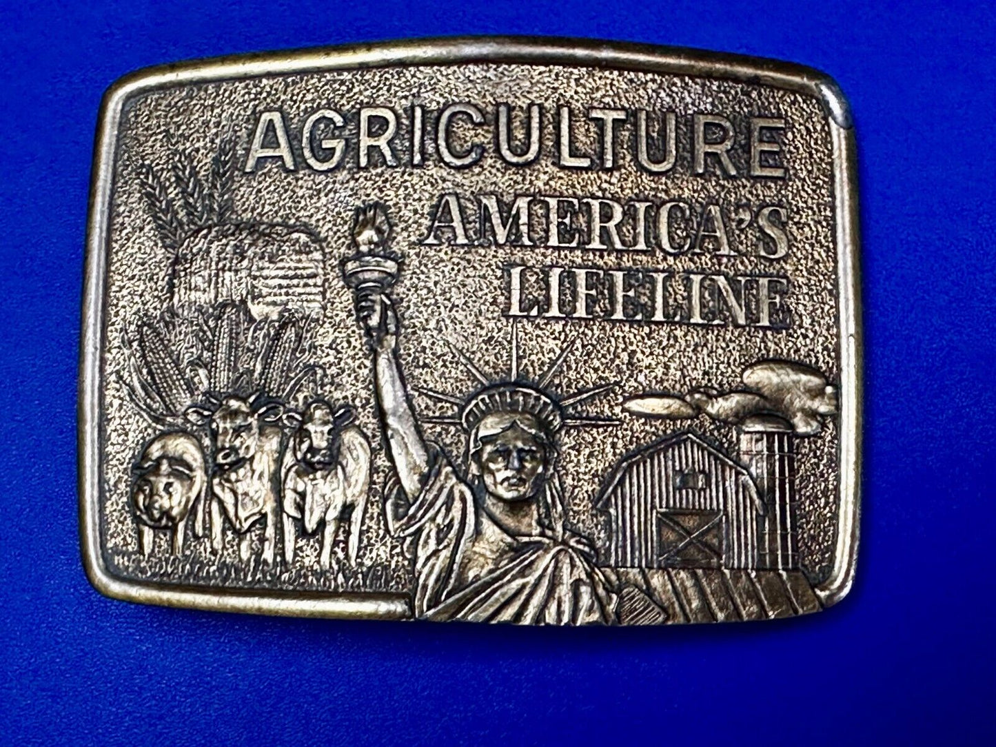 Agriculture America's Lifeline Farming Farmers -Lady Liberty Limited Belt Buckle