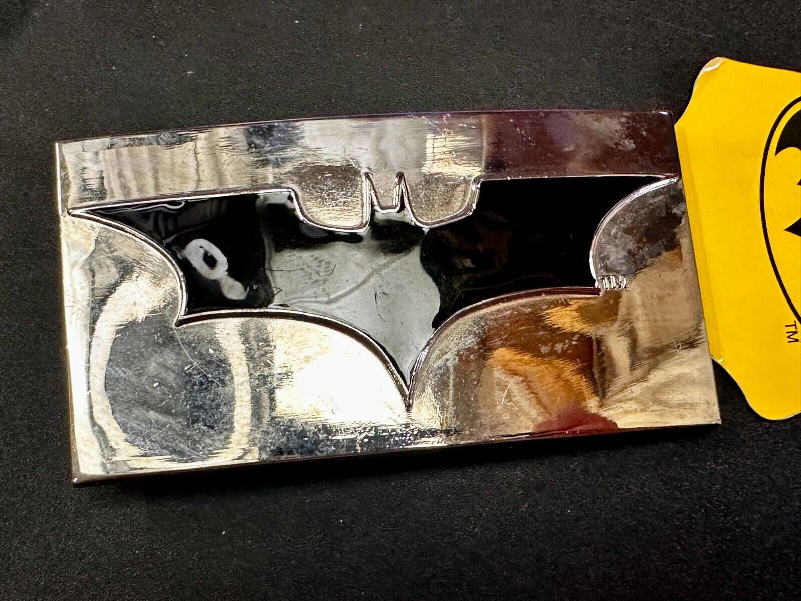 Batman Logo Black & Silver Licensed DC Comics Warner Bros NOS Belt Buckle