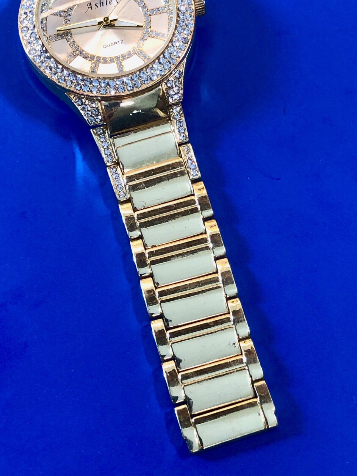 Ashley Ladies Watch, Missing A Few Rhinestones, But Fresh Battery, Working Well 
