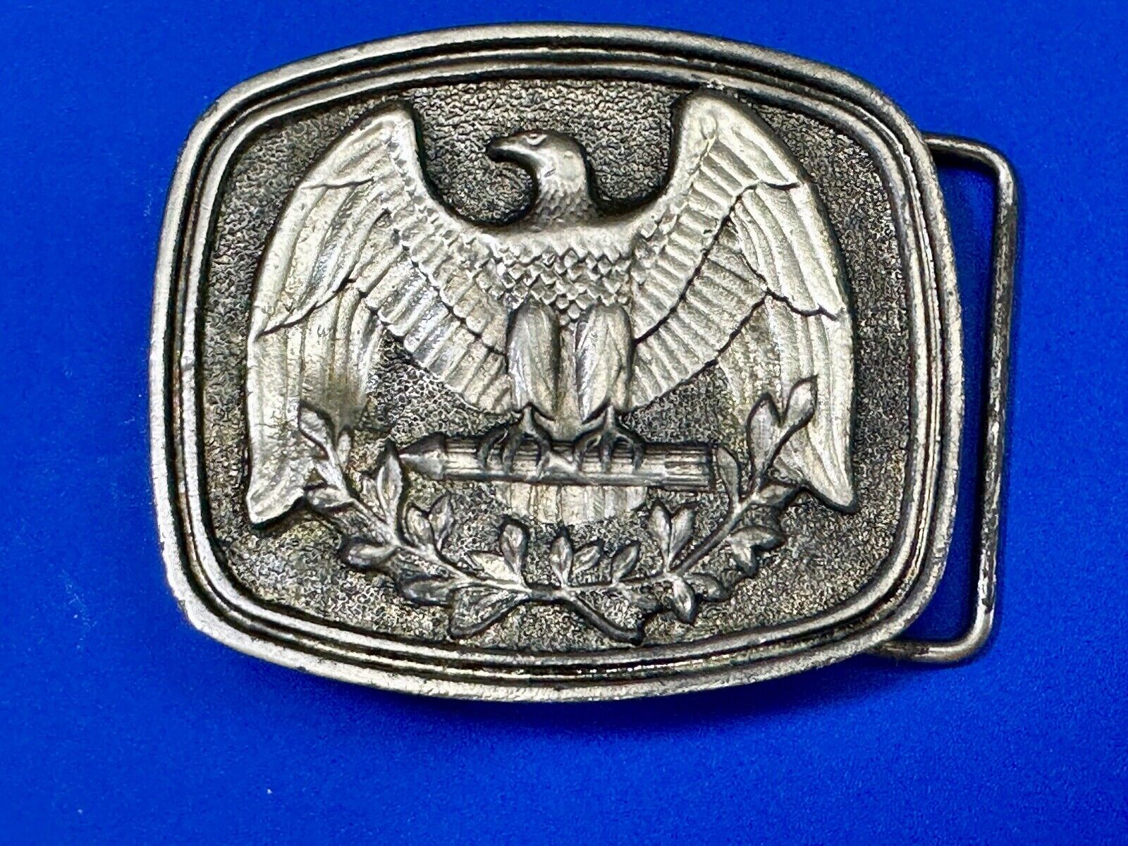 USA patriotic emblem Eagle Olive Branch Seal Vintage Numbered belt buckle