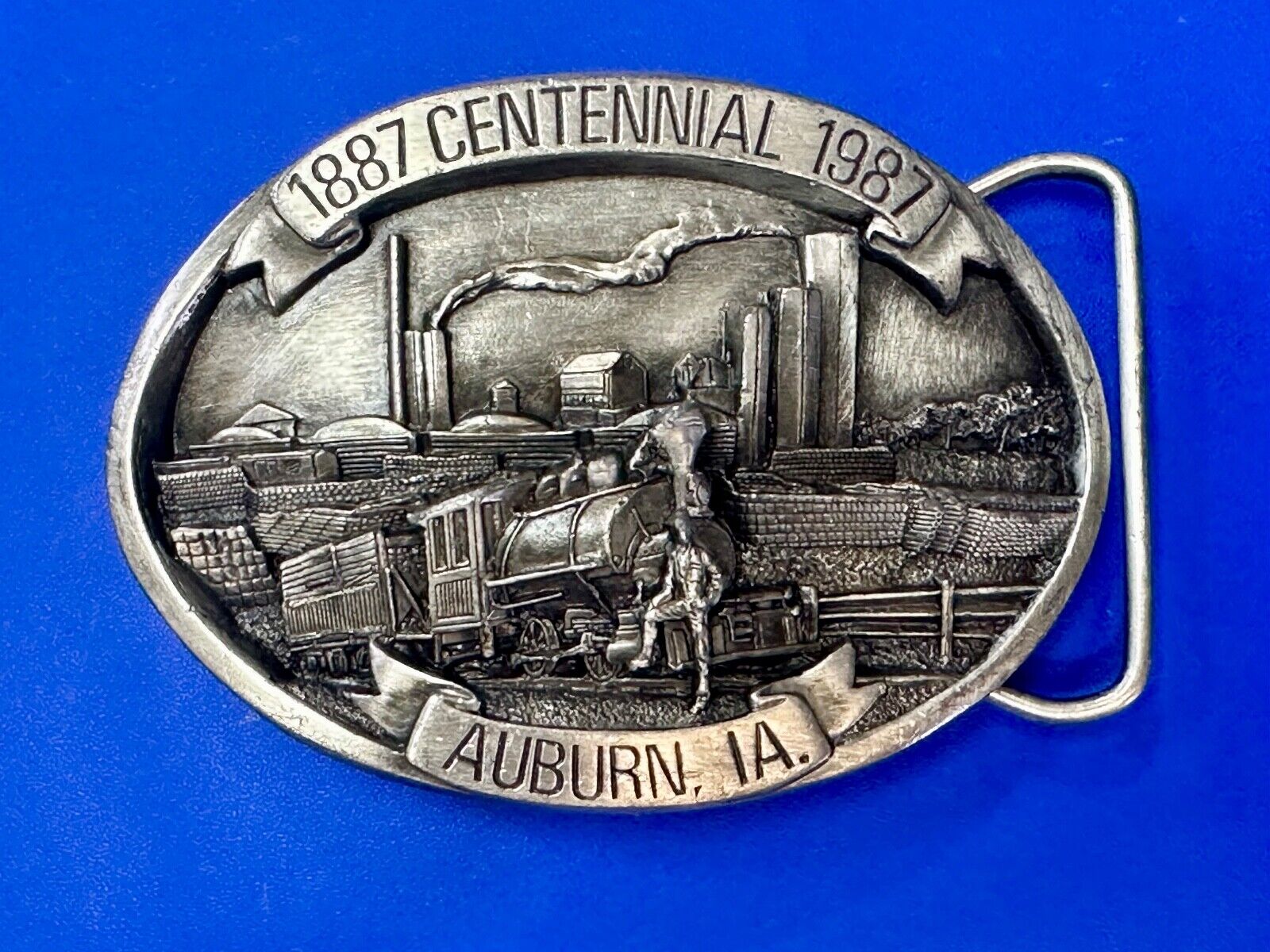 AUBURN IOWA 1887 CENTENNIAL CELEBRATION VINTAGE BELT BUCKLE