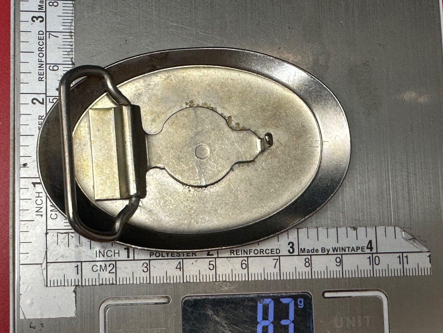 Unknown to me!  Company Sign Logo Vintage Oval Silver Tone Belt Buckle