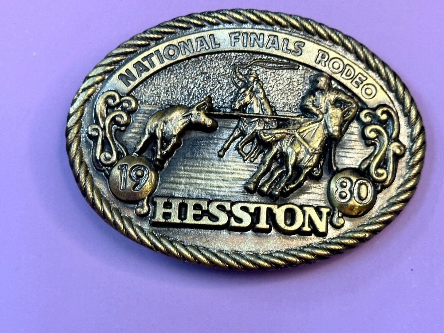 1980 Hesston National Finals Rodeo NFR Limited Edition Collectors Belt Buckle