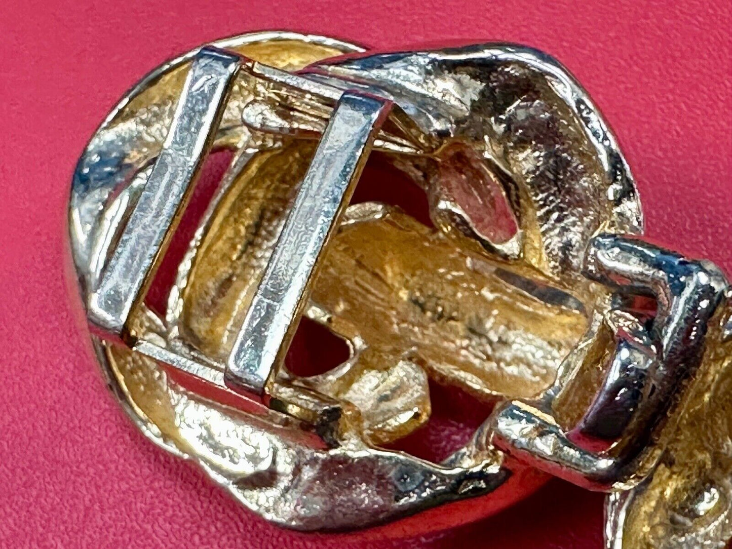 Twisted Knot's ! Two-piece interlocking gold tone Gay Boyer Vintage belt buckle