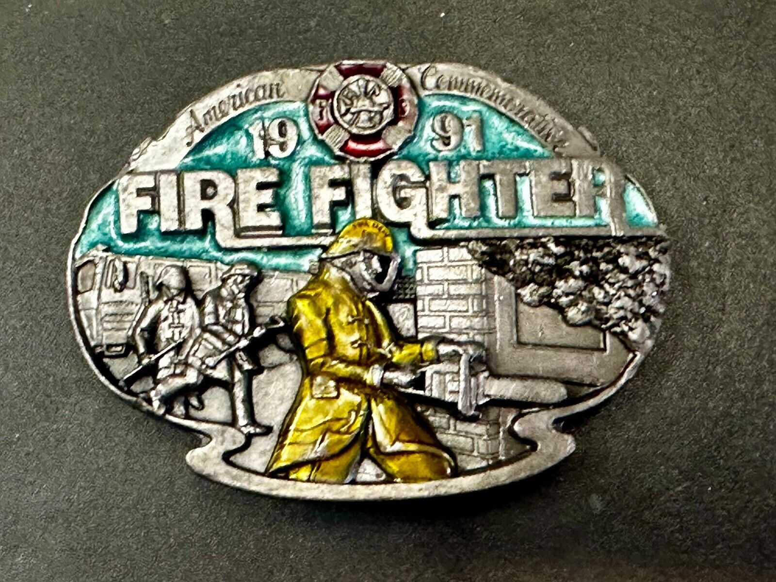 1981 Fire Fighter Commemorative Collection Vintage Arroyo Grande Belt Buckle