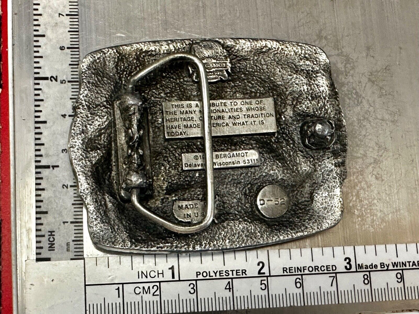 American by Birth Polish by the Grace of God Vintage 1988 Bergamot Belt Buckle