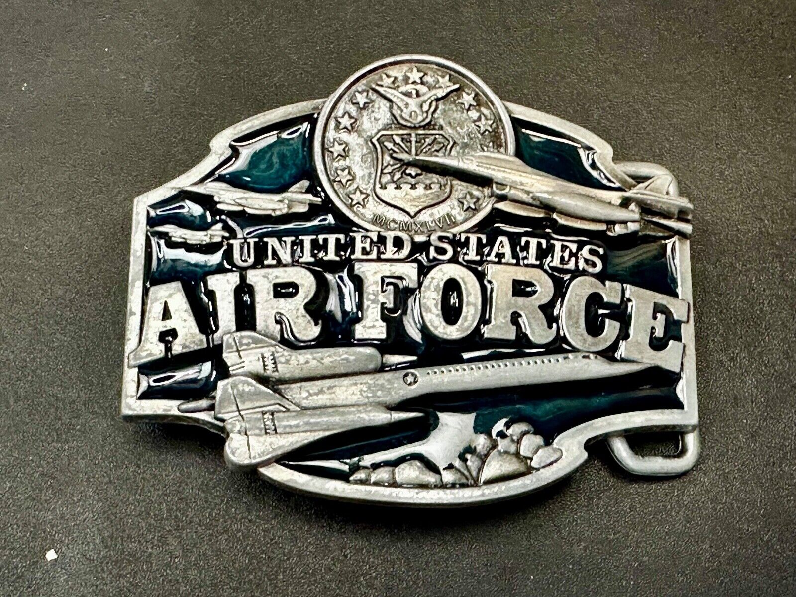 United States Air Force Raised Dimensional Plane Emblem Belt Buckle
