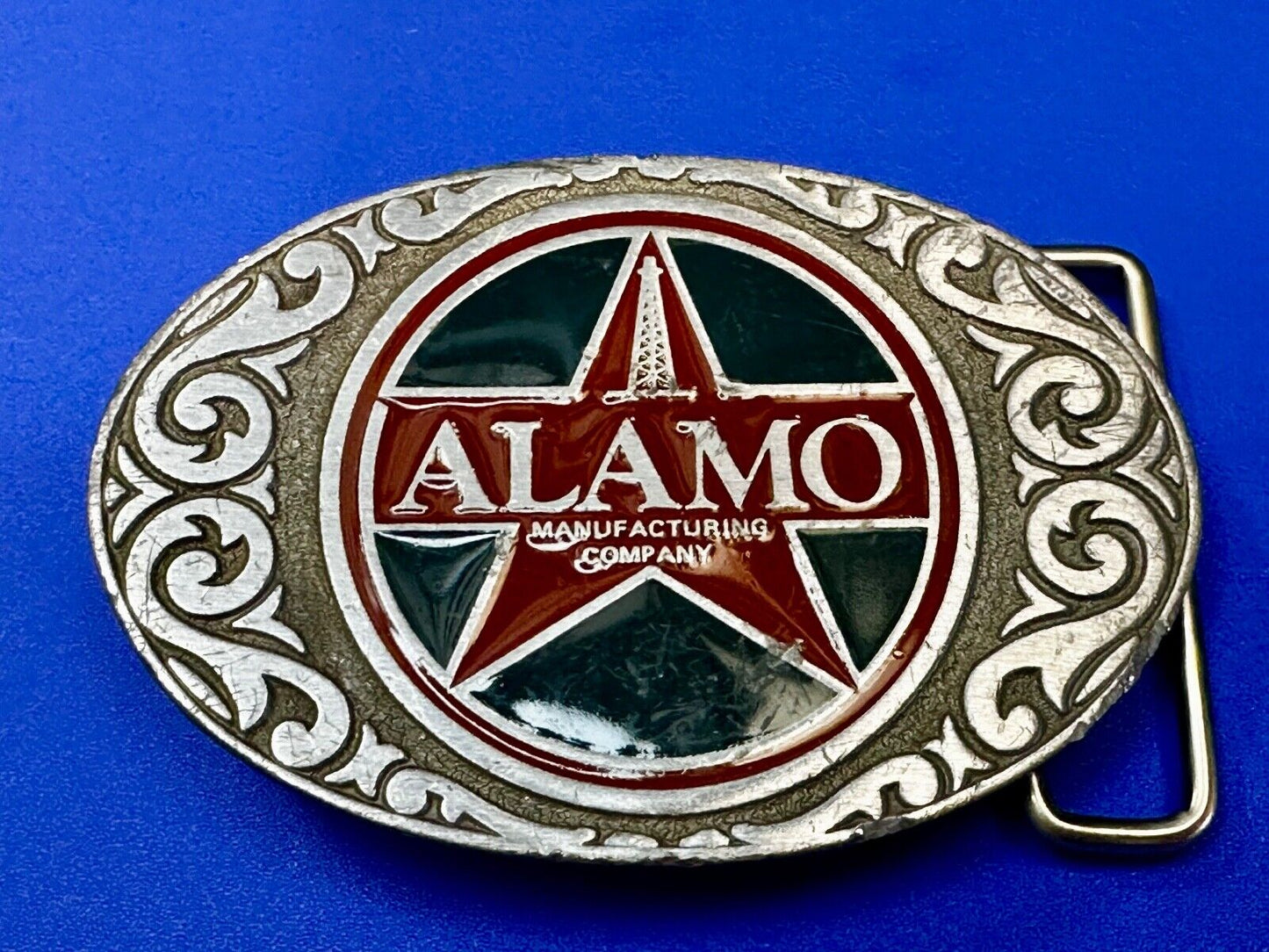 Alamo Oil Well Drilling Company Vintage Texas Star Vintage CD-Hit Belt Buckle