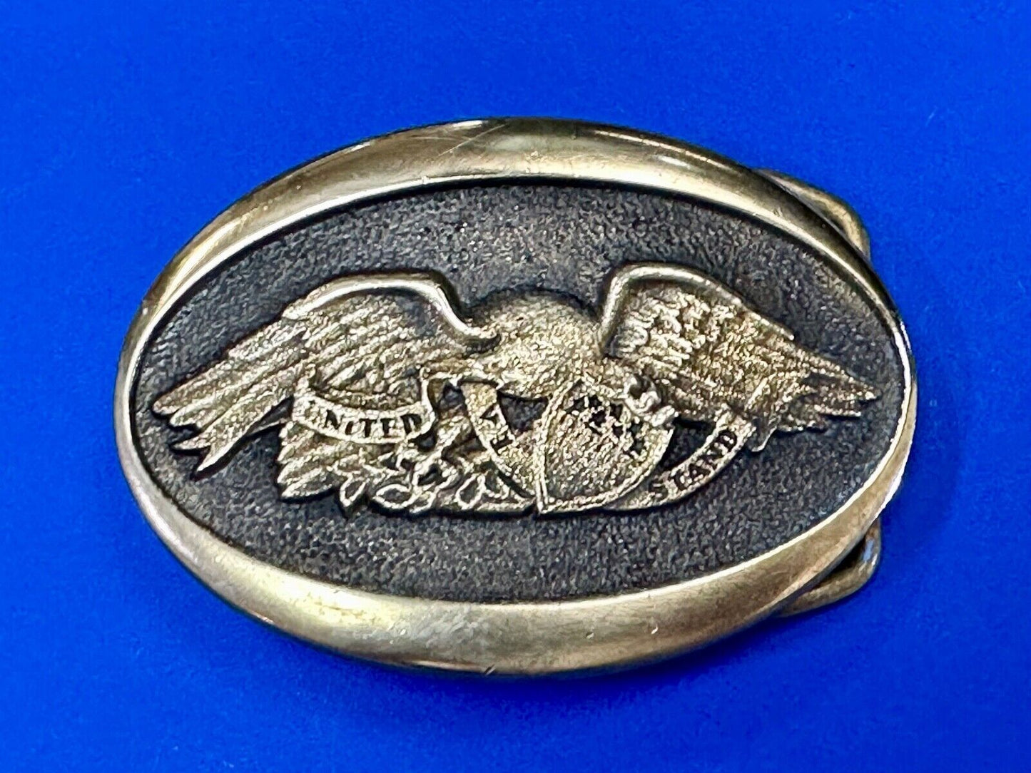 United We Stand Patriotic America USA pride - vintage Heritage Mint belt buckle