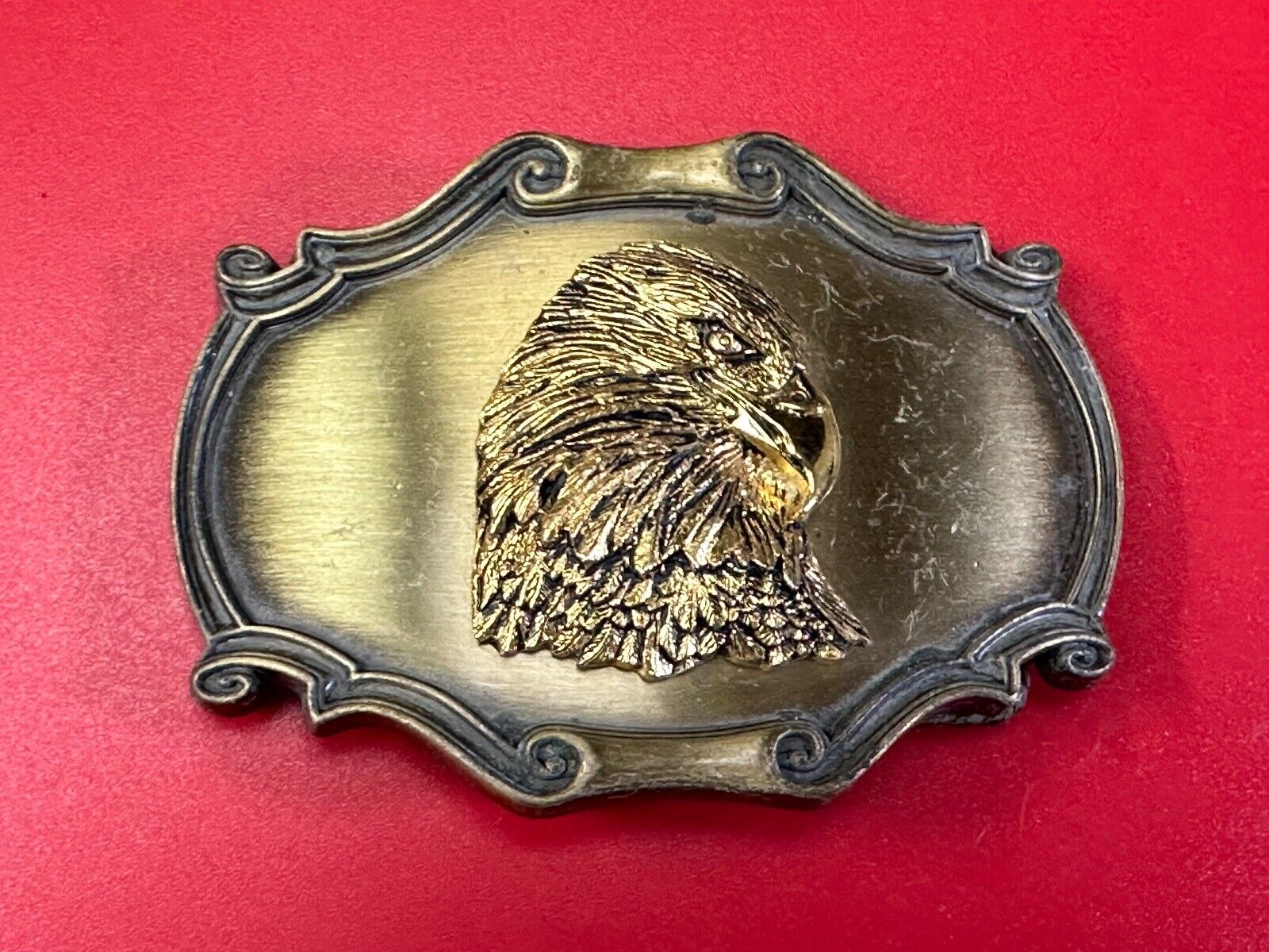 American Bald Eagle - Patriotic Vintage 1980 Raintree framed belt buckle