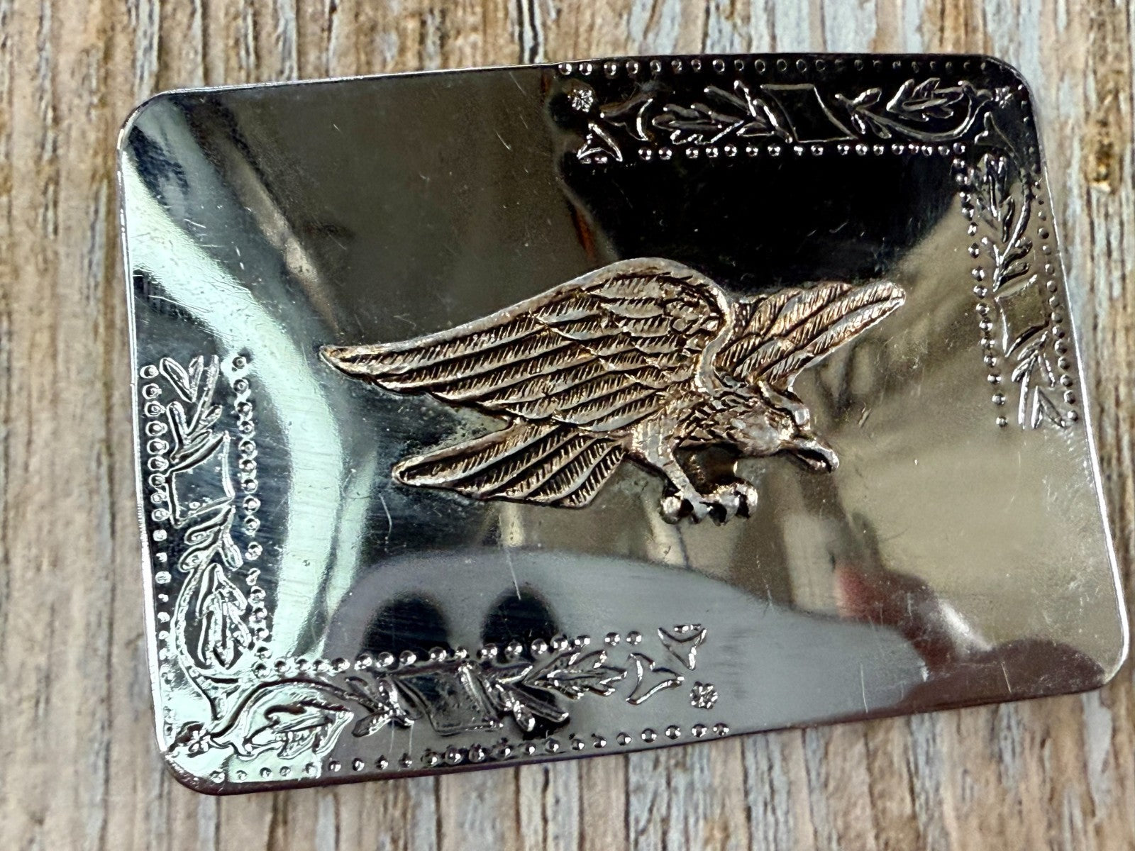 American Eagle Flying Diving Hunting on Reflective Two Tone Western Belt Buckle