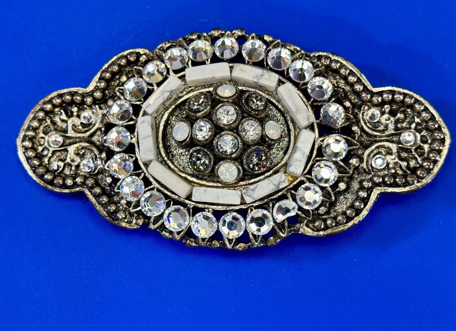 Vintage accented antique victorian vibe large belt buckle
