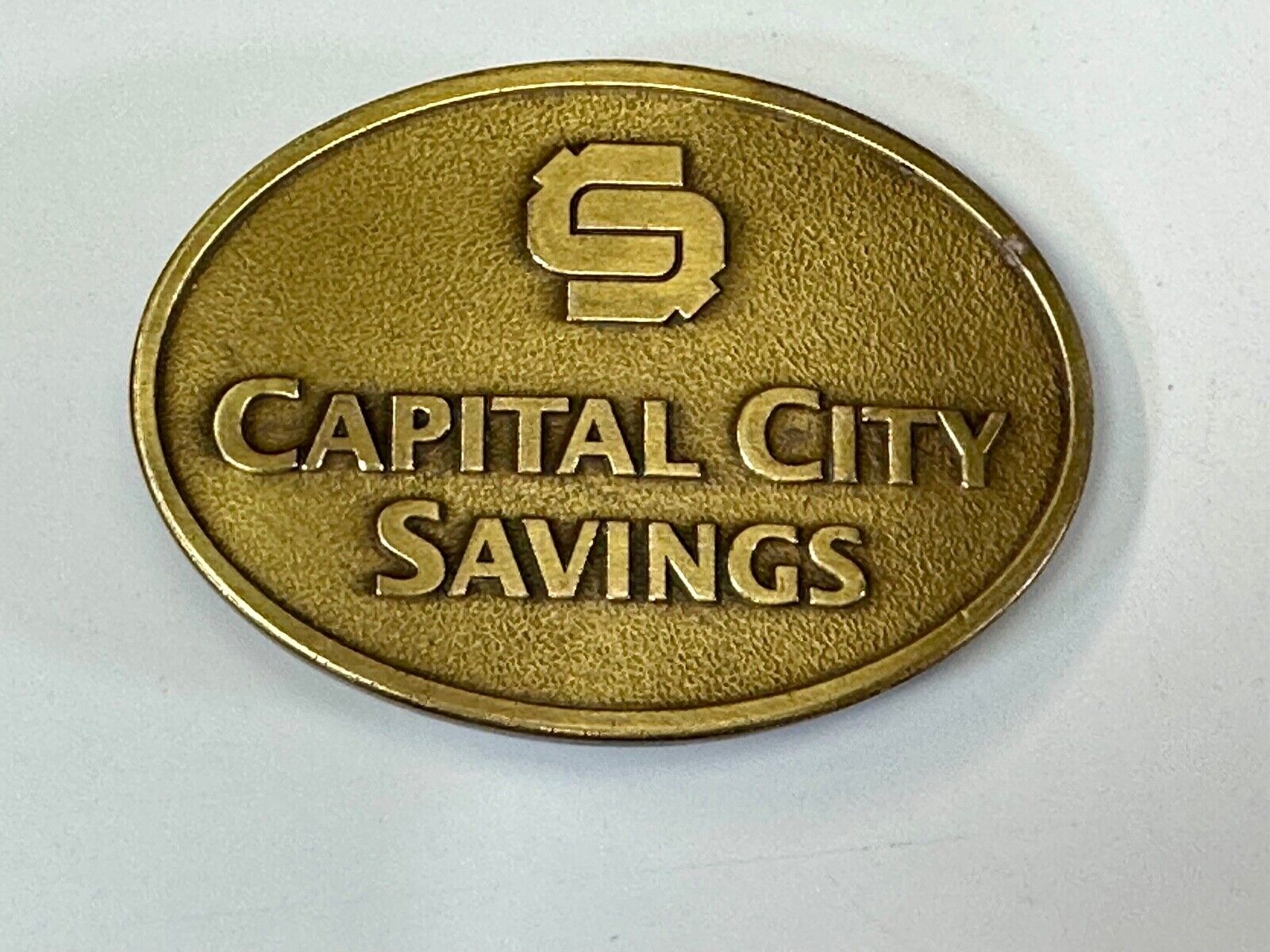 Vintage Capitol City Savings Bank Promo Advertising belt buckle by Magnum Opus