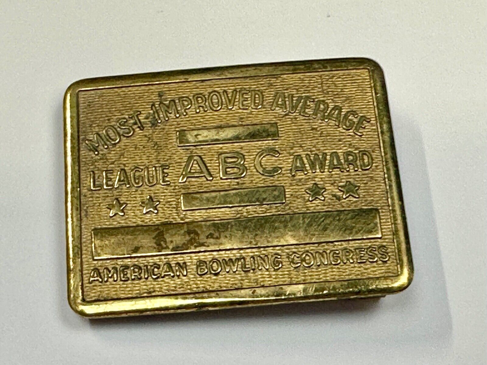 ABC Bowling League Award Vintage Belt Buckle American Congress to engrave