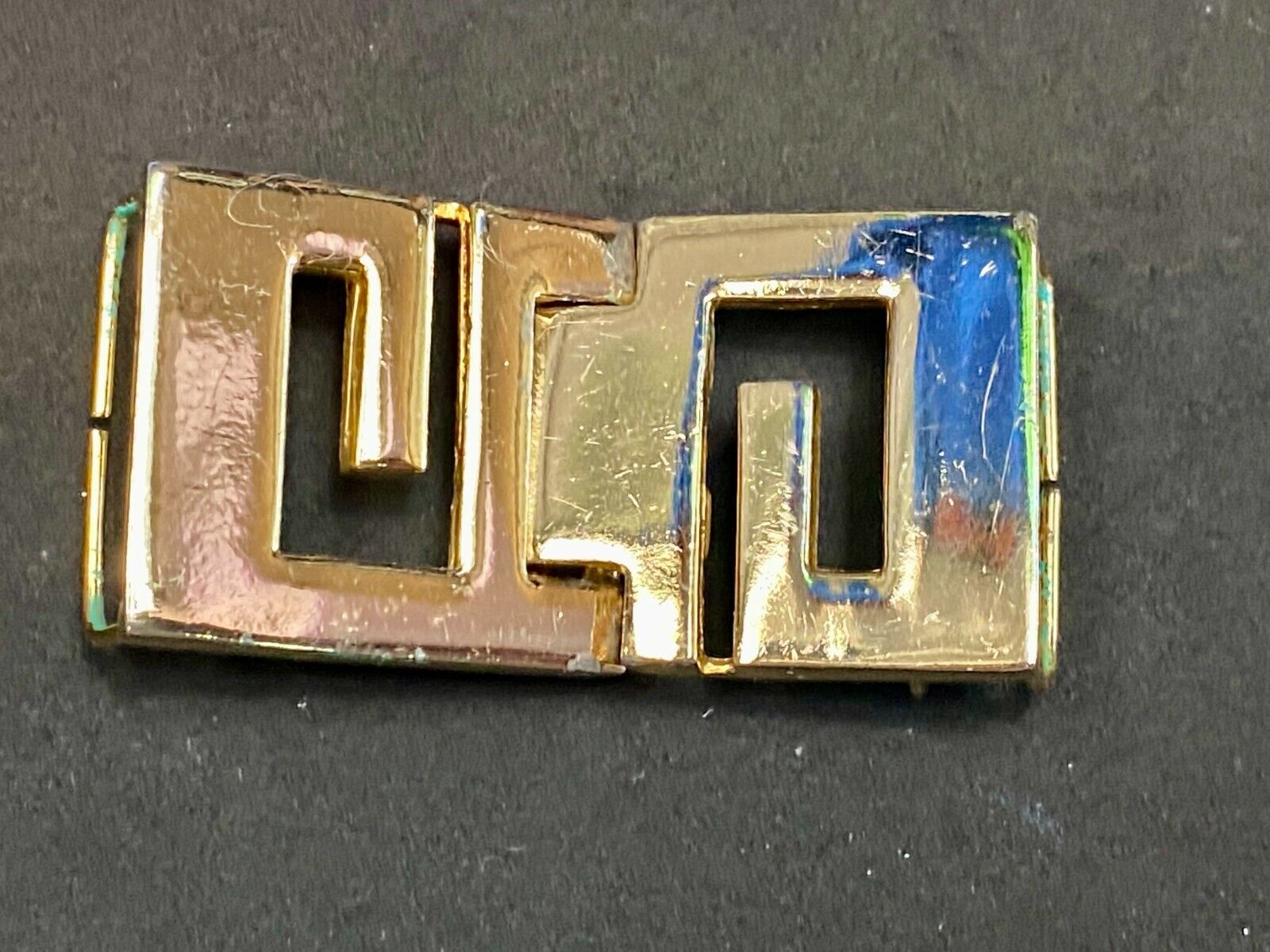Vintage Gay Boyer Signed Two Piece Interlocking Belt Buckle
