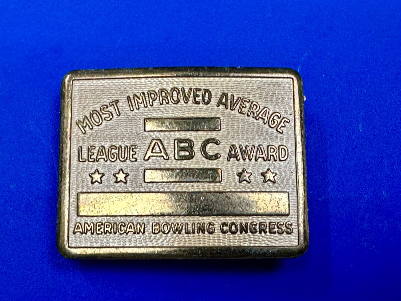 ABC Bowling League Award - NOT engraved most improved trophy belt buckle