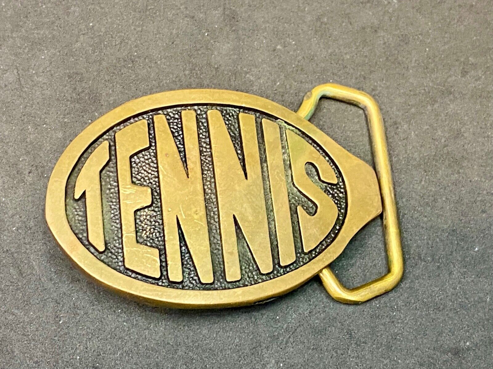 Tennis Racquet Racket Court Net Tennis Ball Vintage Solid Brass Belt Buckle  Bts
