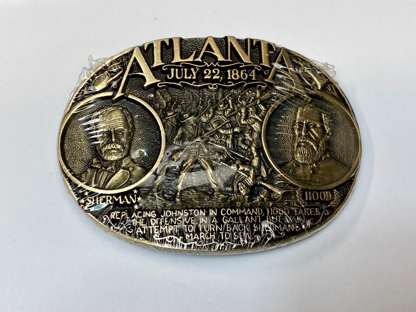 Atlanta Ga NOS belt buckle from Award Design Medals The Blue and the Gray series