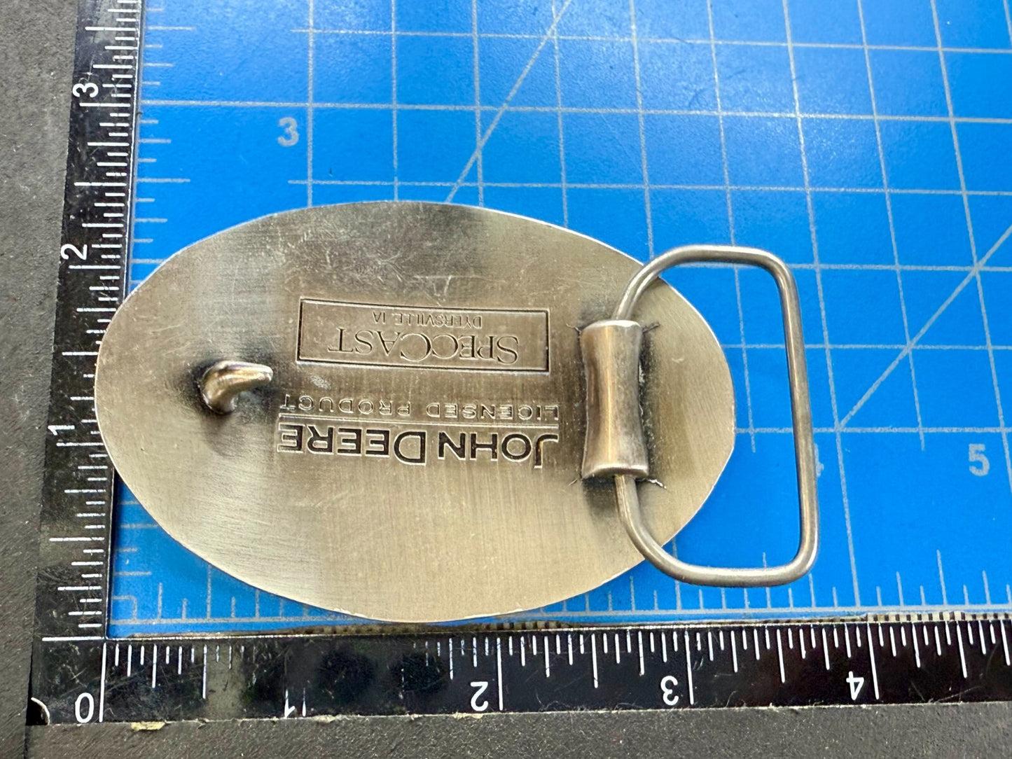 Vintage John Deere Pink Girlie Jumping Deer Logo Farm Tractors Belt Buckle