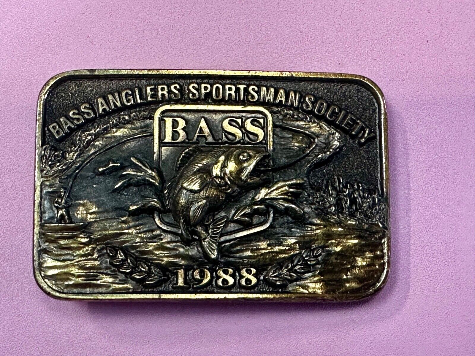 1998 BASS Anglers Sportsman Society Sport Fishing Fishermans  Belt Buckle