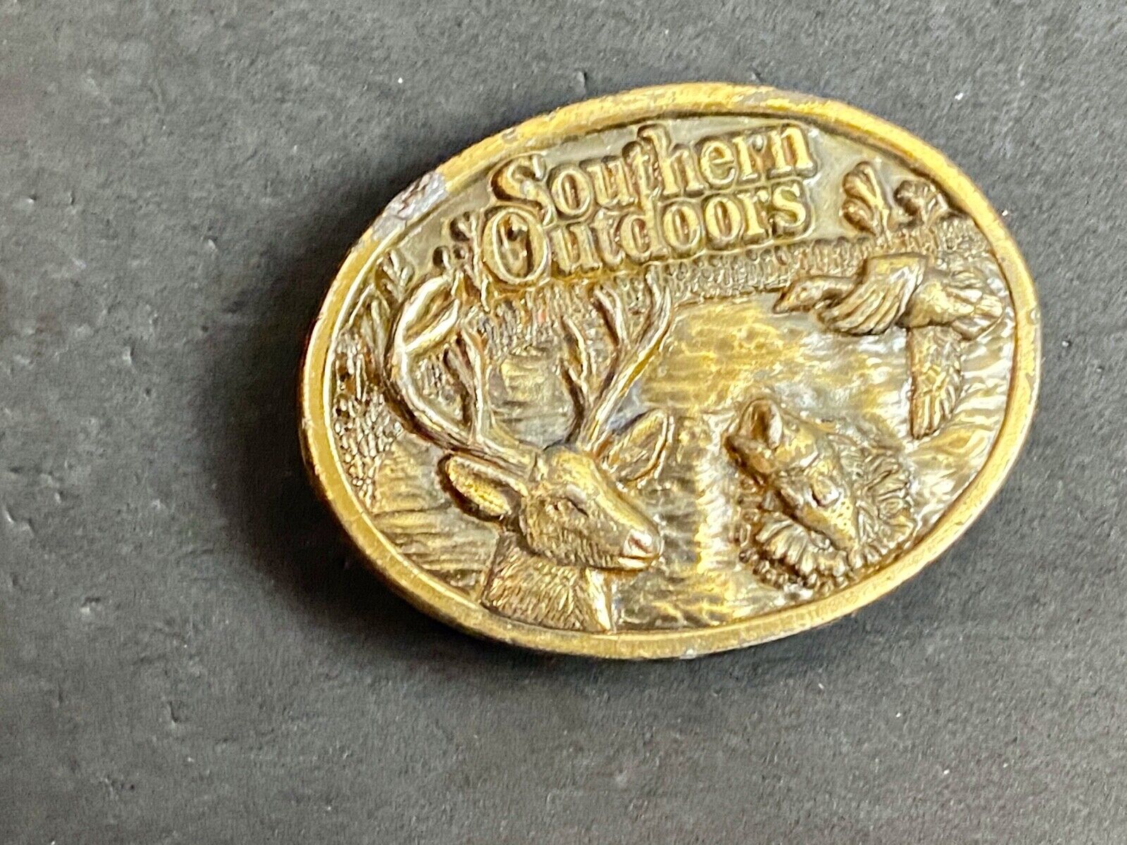 Vintage 1980's  Southern Outdoor Magazine LIMITED Belt Buckle - Made in USA