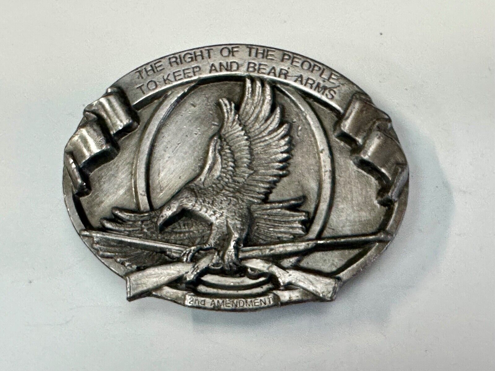 The Right of the People to keep and Bear Arms patriotic Eagle Gun 84 belt buckle