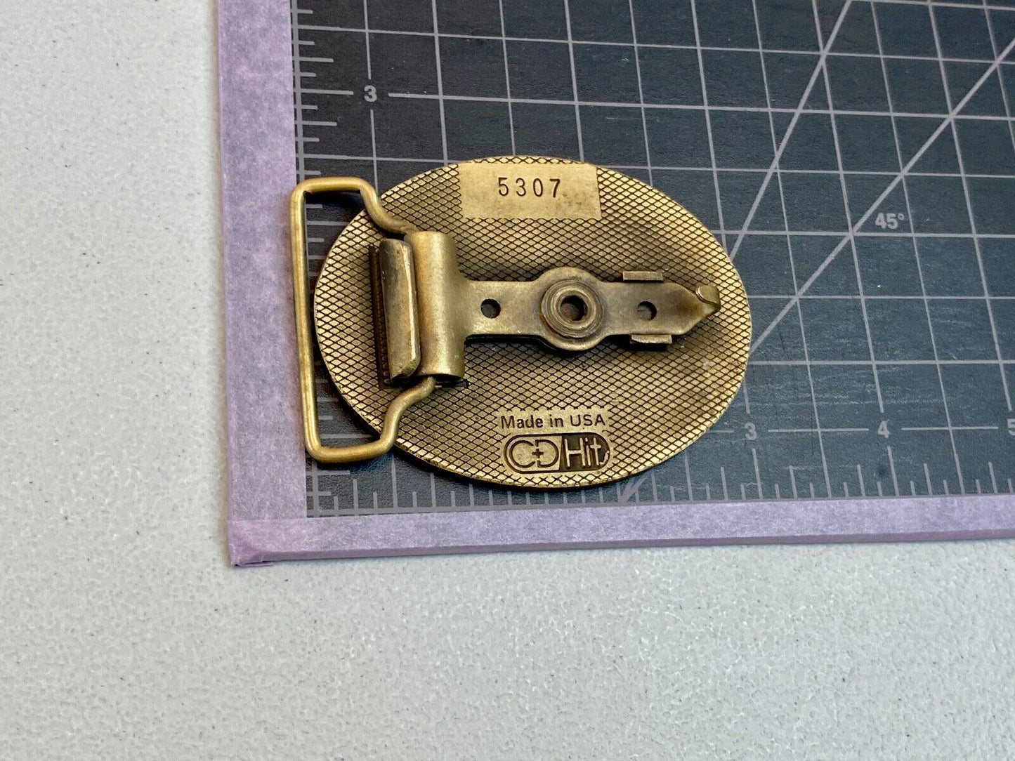 ARC Buy American C+D Hit 1980's Enamel Advertising Numbered USA Belt Buckle 