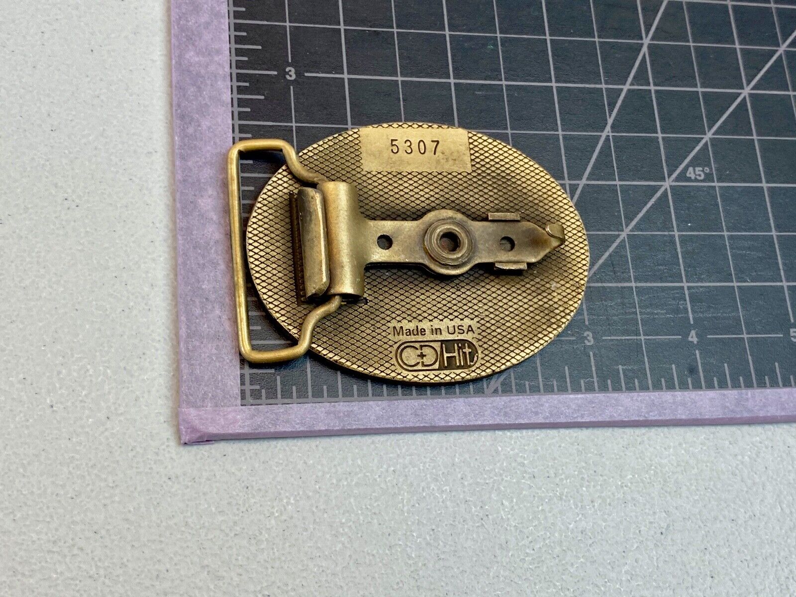 ARC Buy American C+D Hit 1980's Enamel Advertising Numbered USA Belt Buckle 