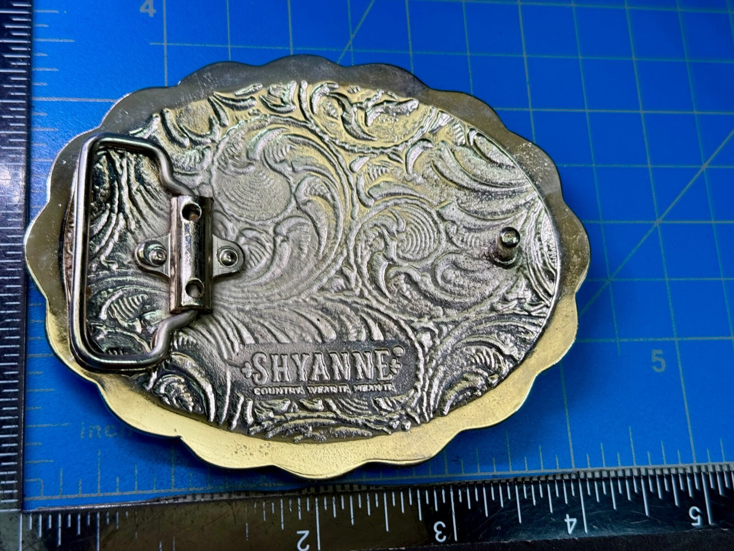 United States of America Flag Sliced Pattern on Western Belt Buckle by Shyanne