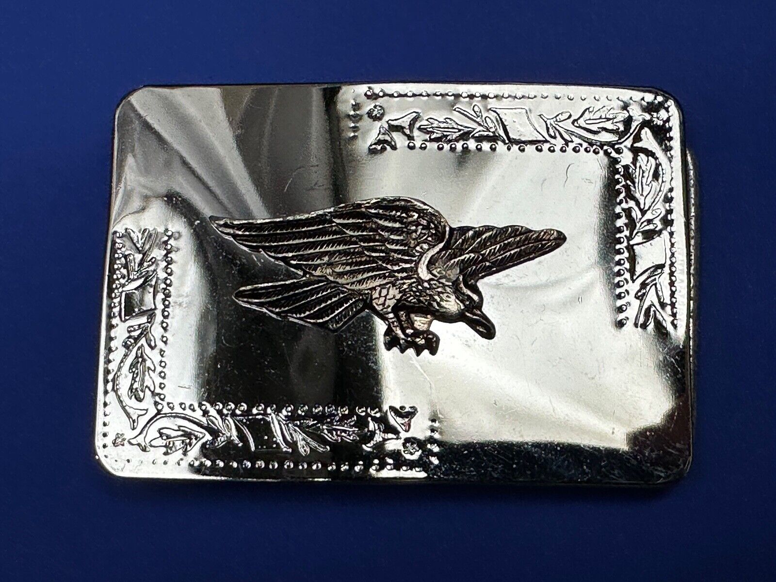 Vintage Hunting Flying Majestic Eagle on western mirrored two tone belt buckle
