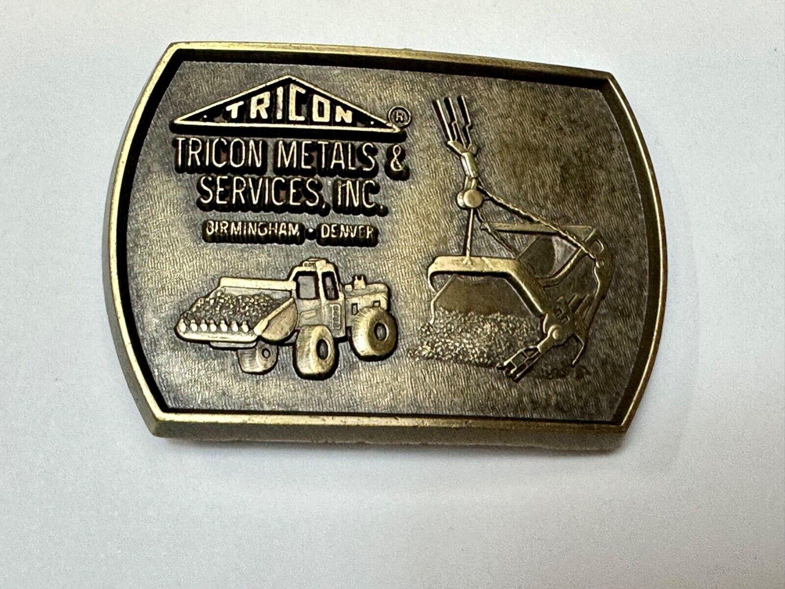 Tricon Metals & services INC Birmingham Denver promo brass belt buckle by RJ