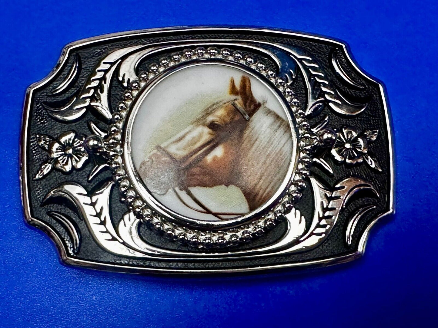 Horse Head Picture Belt Buckle - or blank for your dollar coin or 39mm stone!